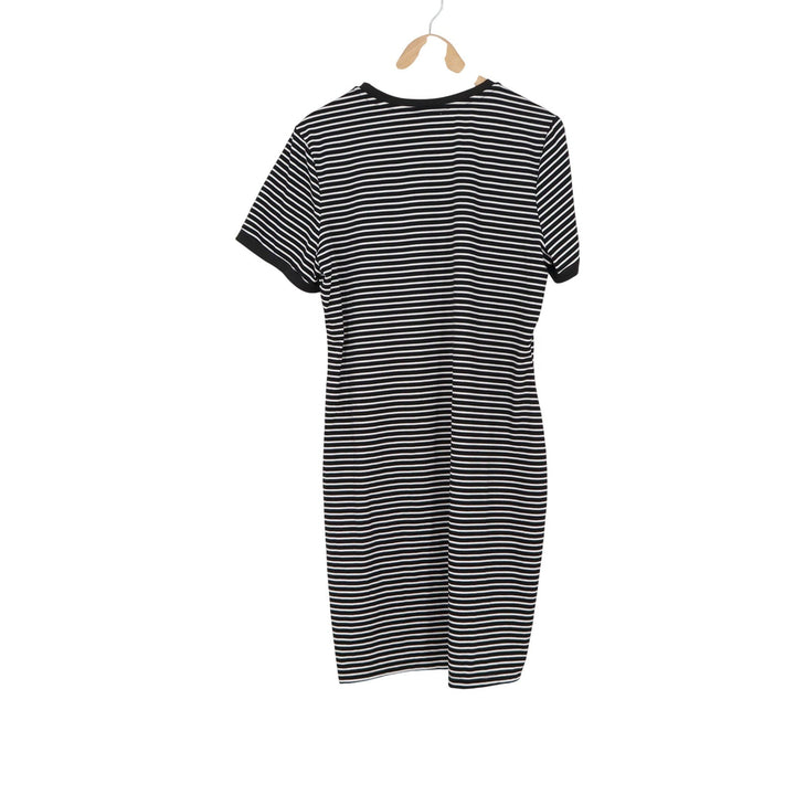 Shein Curve Black White Striped Short Sleeve T-Shirt Dress 2XL Plus Size