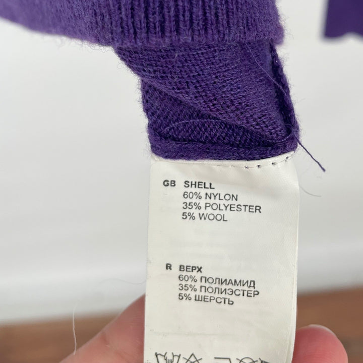BAON Mens V Neck Long Sleeve Sweater Size S Purple Casual Knit Top