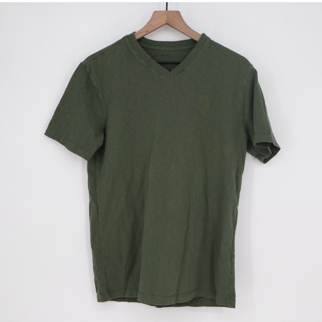 American Giant Mens V Neck T Shirt Green Cotton Made in USA Size Small