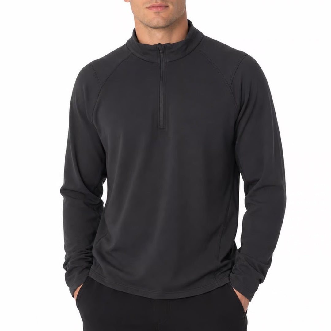 DSG Mens XL Black Quarter Zip Pullover Long Sleeve Active Performance Top