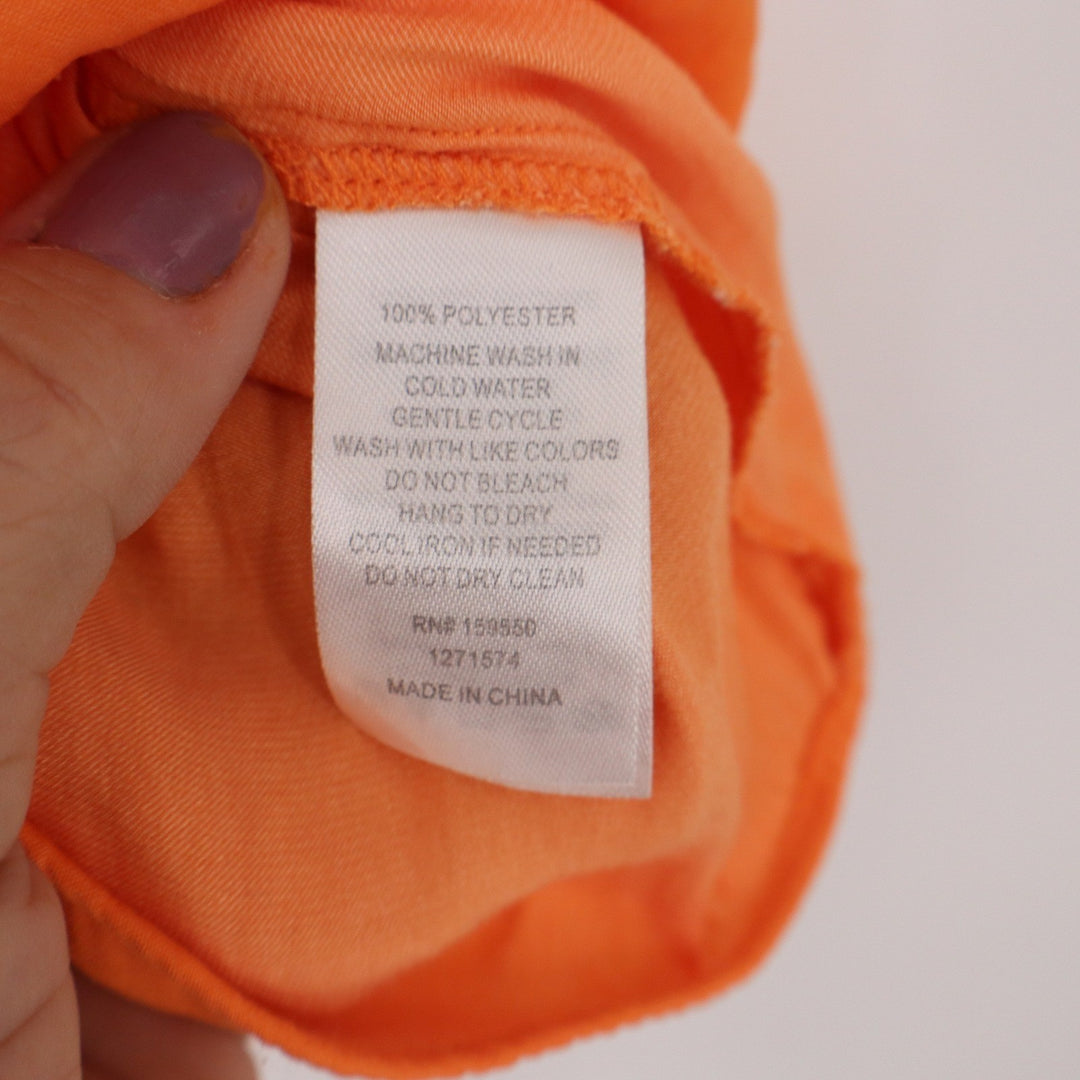 Maison d'Amélie Orange Cap Sleeve V-Neck Henley Blouse Size L