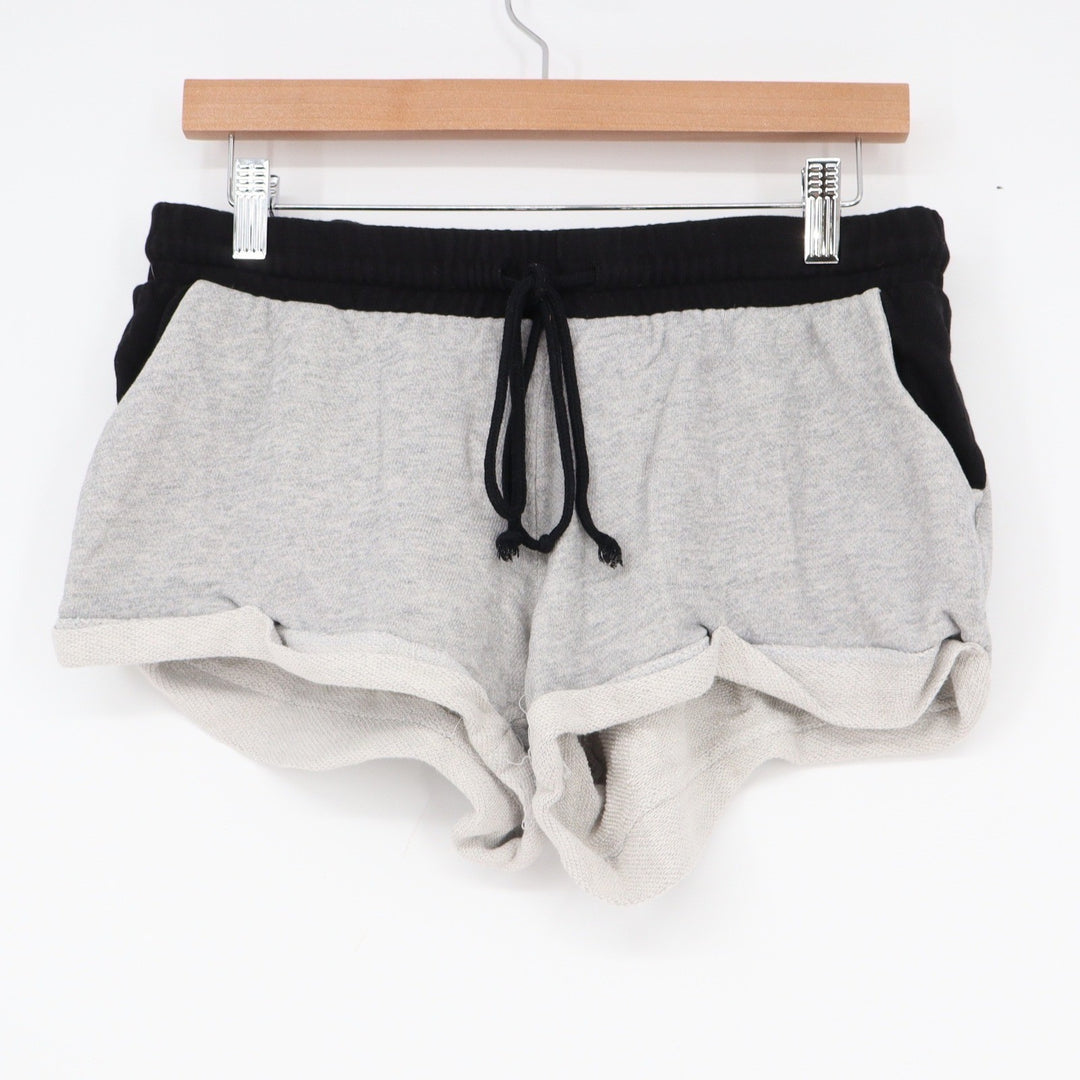 Forever 21 Womens Grey Black Drawstring Dolphin Lounge Shorts Size M