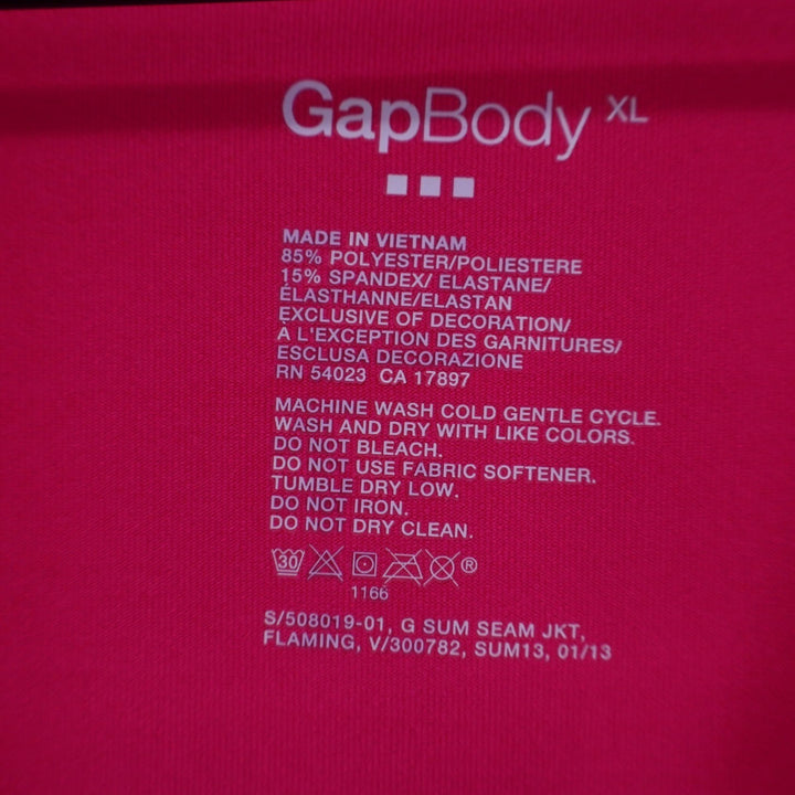 GapBody Womens XL Flaming Pink Full Zip Active Track Jacket Thumbholes