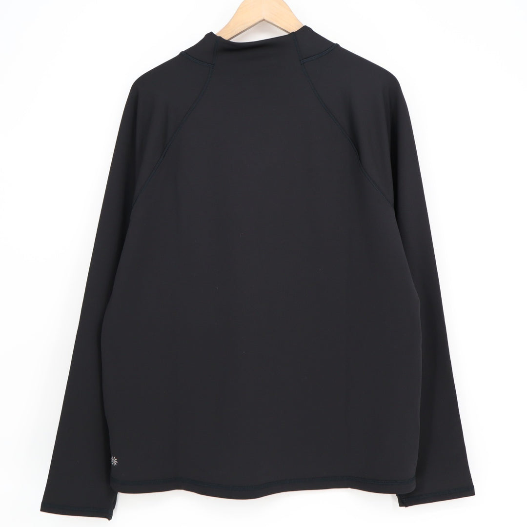 Athleta Athletic Top Womens Large Black Stretch Long Sleeve Mock Neck Pullover