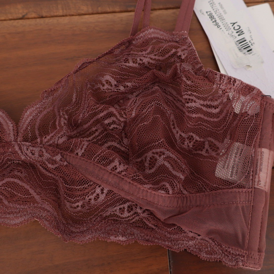Calvin Klein Instinct Unlined Lace Triangle Bralette Mauve QF7925 Small