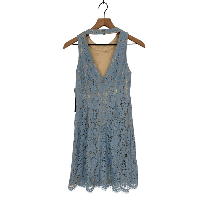 Vince Camuto Lace Halter Neck Dress Light Blue A Line Size 2