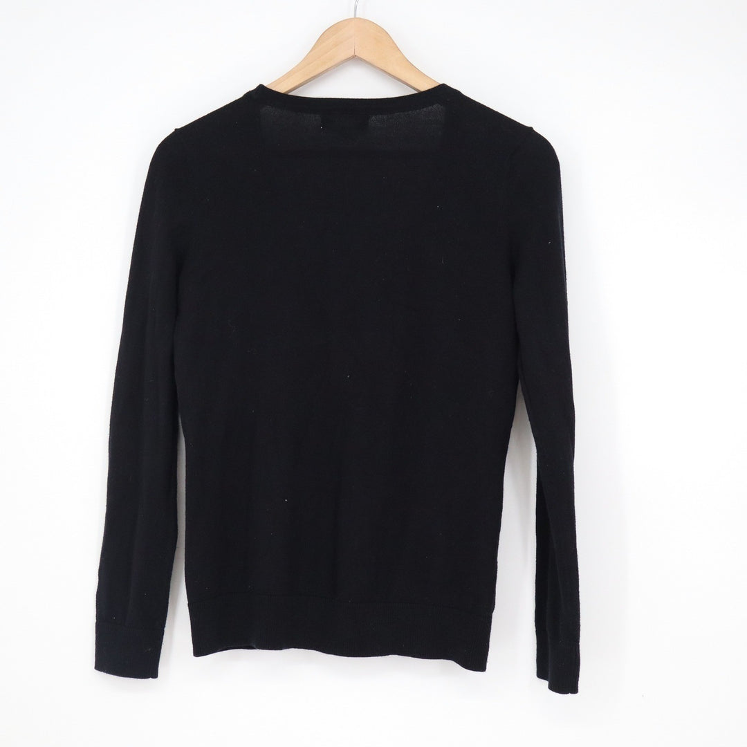 Forever 21 Womens Black V-Neck Button Front Long Sleeve Cardigan Sweater Size S
