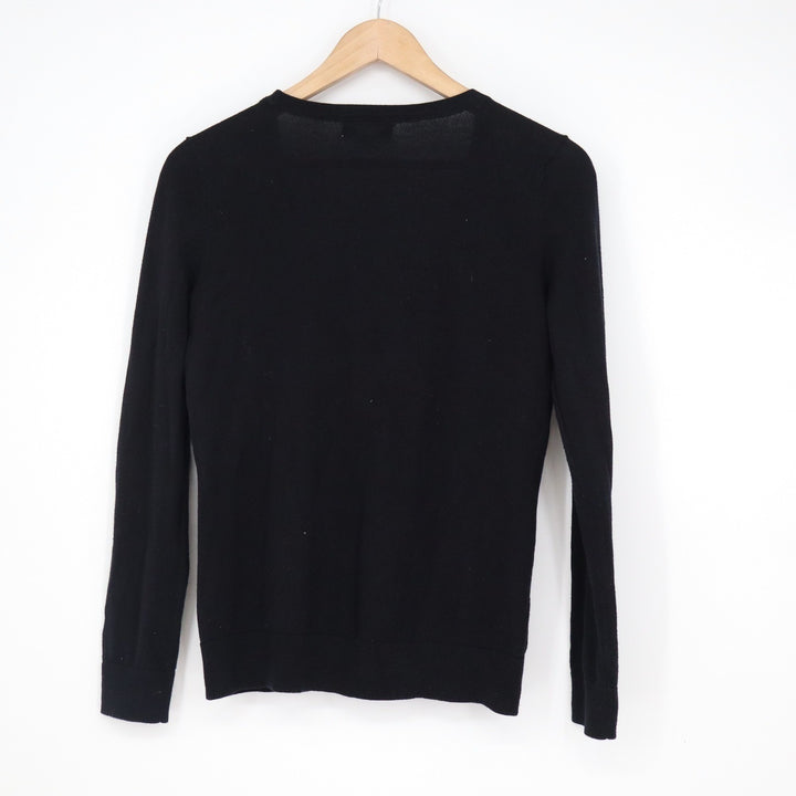 Forever 21 Womens Black V-Neck Button Front Long Sleeve Cardigan Sweater Size S