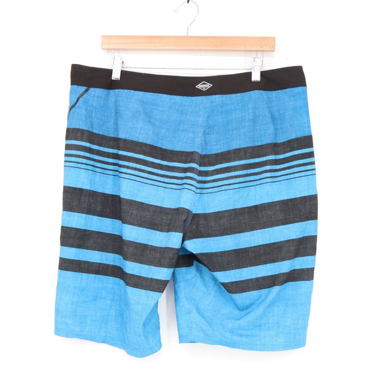 ONeill Hyperfreak Mens Blue Black Striped Board Shorts Size 36