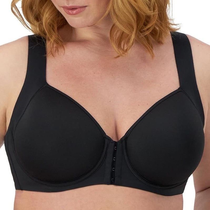 Bali One Smooth U Posture Bra Womens 36C Black Stretch Eversmooth Back Underwire