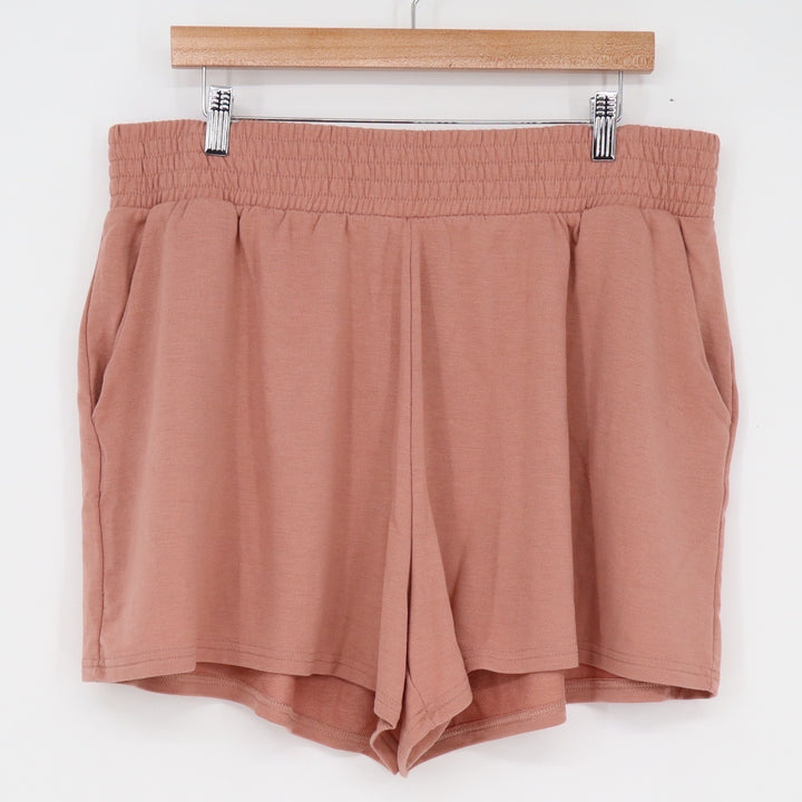 Old Navy Active Womens XL Mauve Pink Jersey Lounge Shorts High Rise Pockets