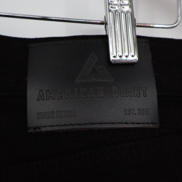 American Giant Roughneck Stretch Canvas Mens Black Jeans 32X 34
