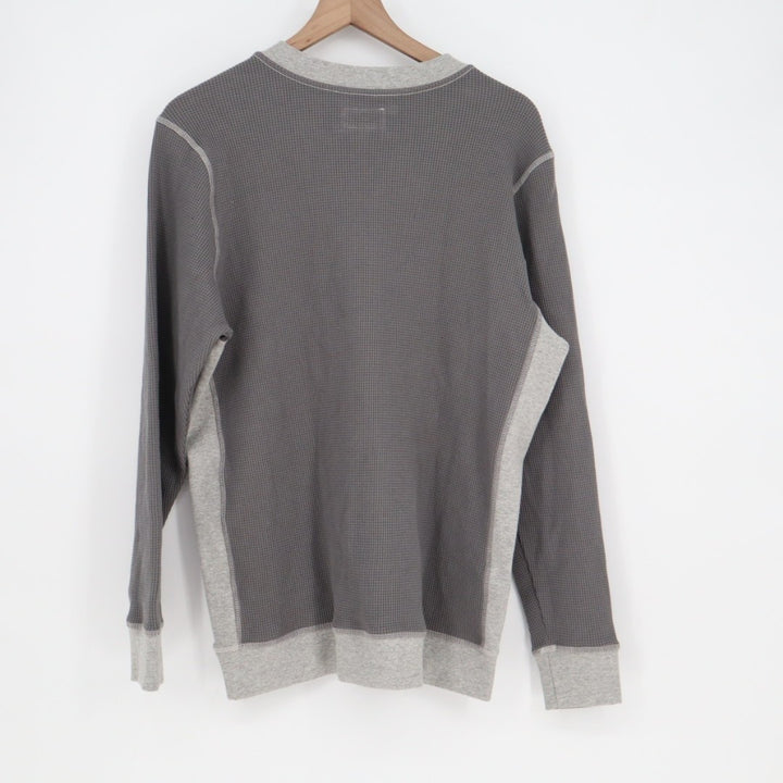 American Giant Colorblock Summit T-Shirt Mens Large Gray Waffle Knit Long Sleeve
