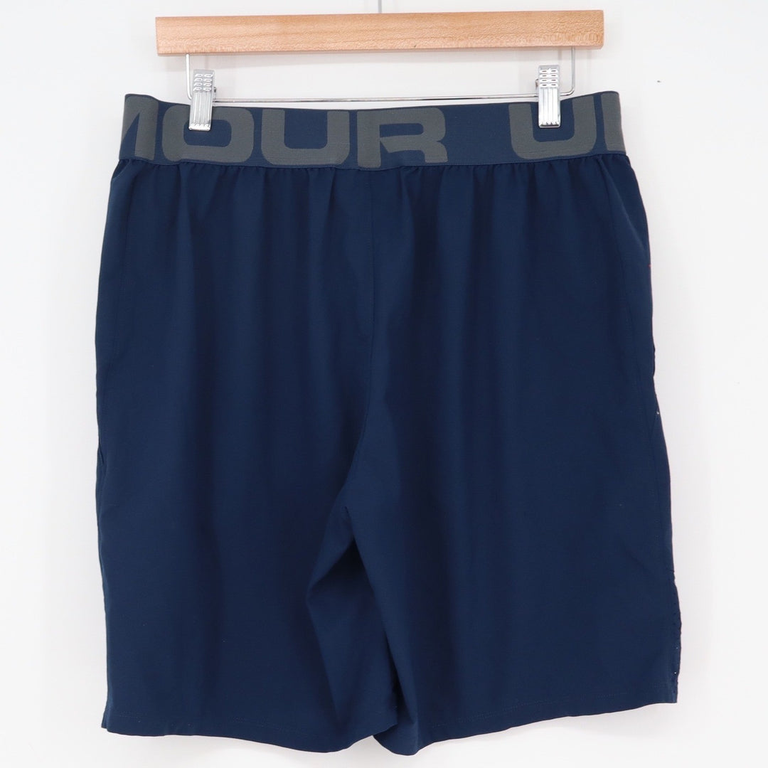 Under Armour Shorts Mens Large HeatGear Fitted Navy Blue Perforated Excellent