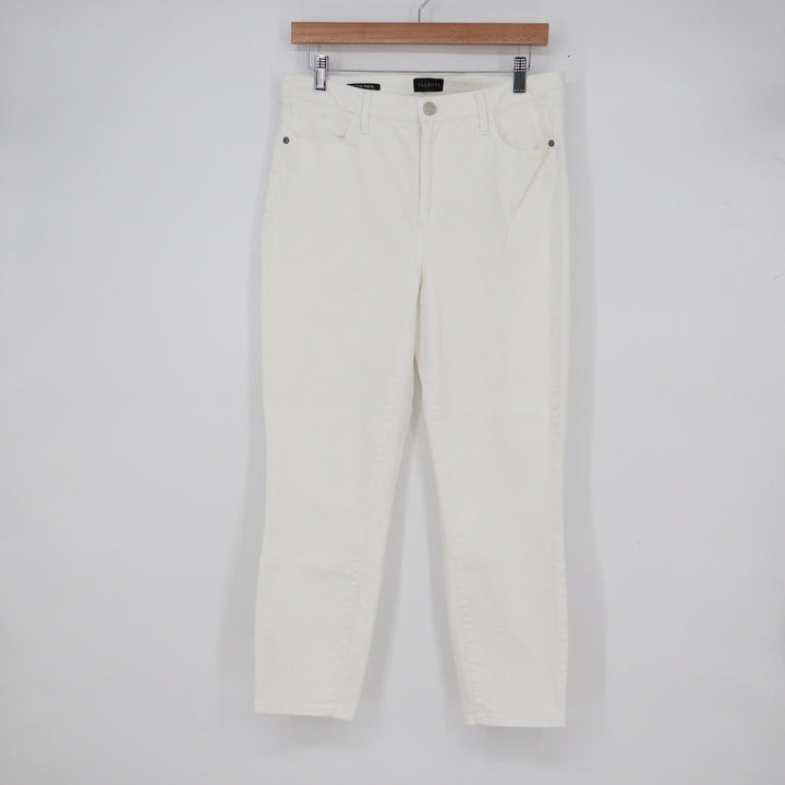 Talbots Womens White Crop Jegging Pants Size 8 Stretch Denim Slim Ankle Jeans