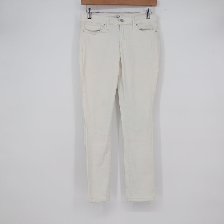 Jessica Simpson Rolled Crop Skinny Jeans Cream Off White Size 4/27 10419