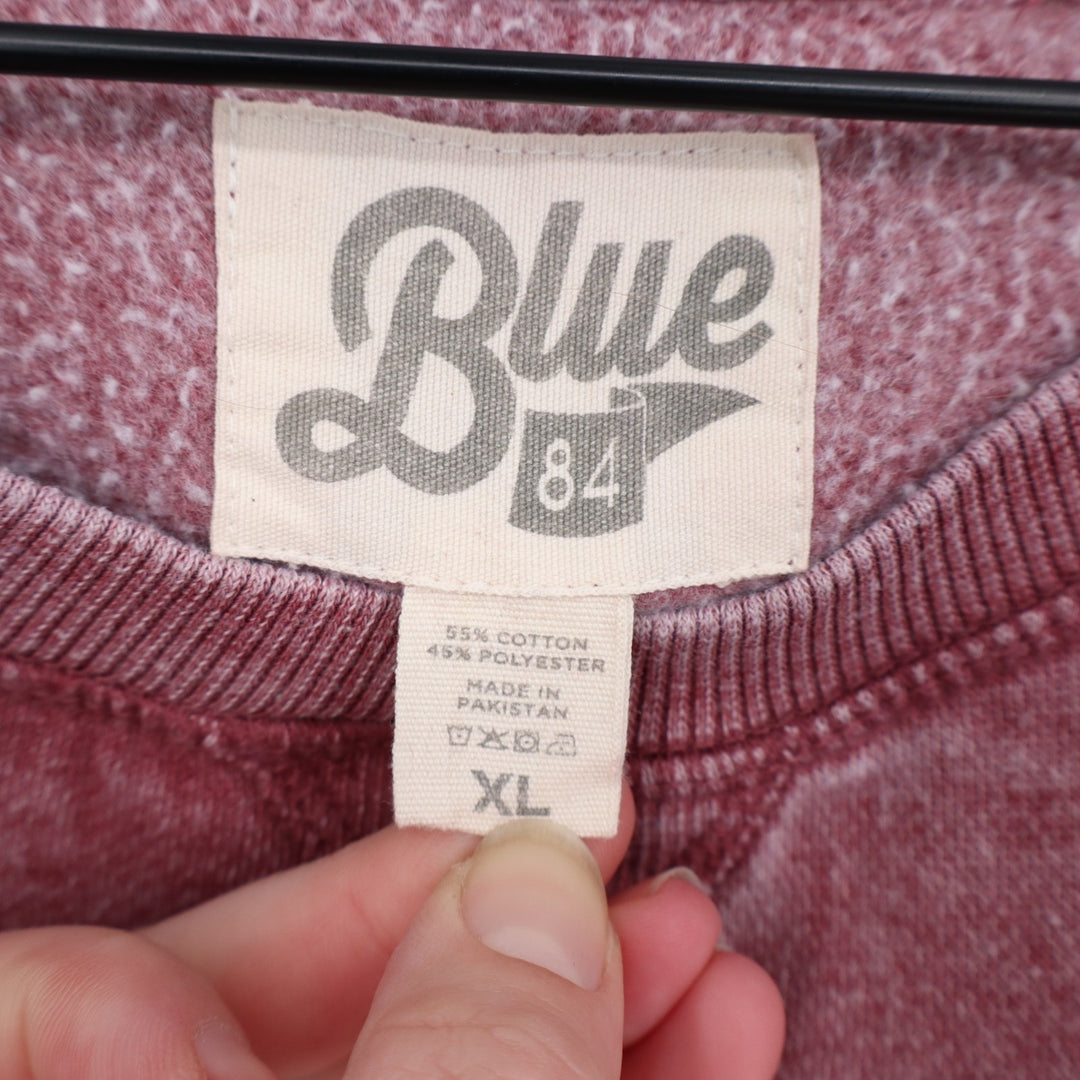 Blue84 Sweatshirt Womens XL Pink Cotton Bosten Fleece Crew Neck Raglan Sleeve