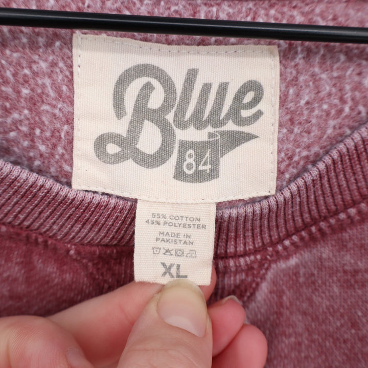 Blue84 Sweatshirt Womens XL Pink Cotton Bosten Fleece Crew Neck Raglan Sleeve