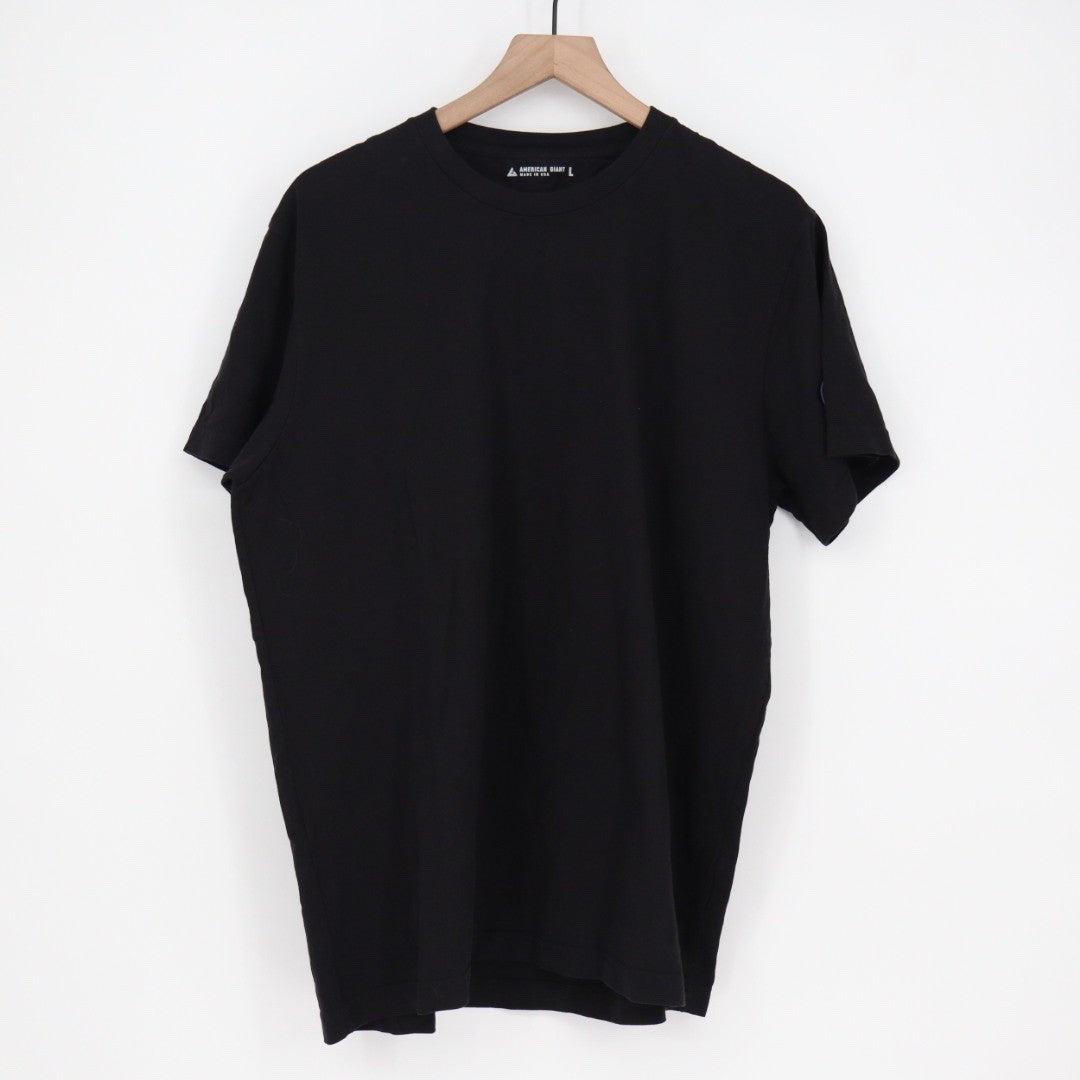 AMERICAN GIANT Mens Black Cotton T Shirt Made in USA Size Large