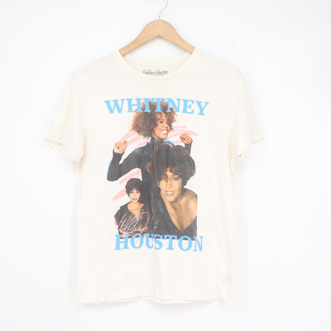 Whitney Houston Graphic T-Shirt Cream Medium Official Merch 2021 Pop Music Tee