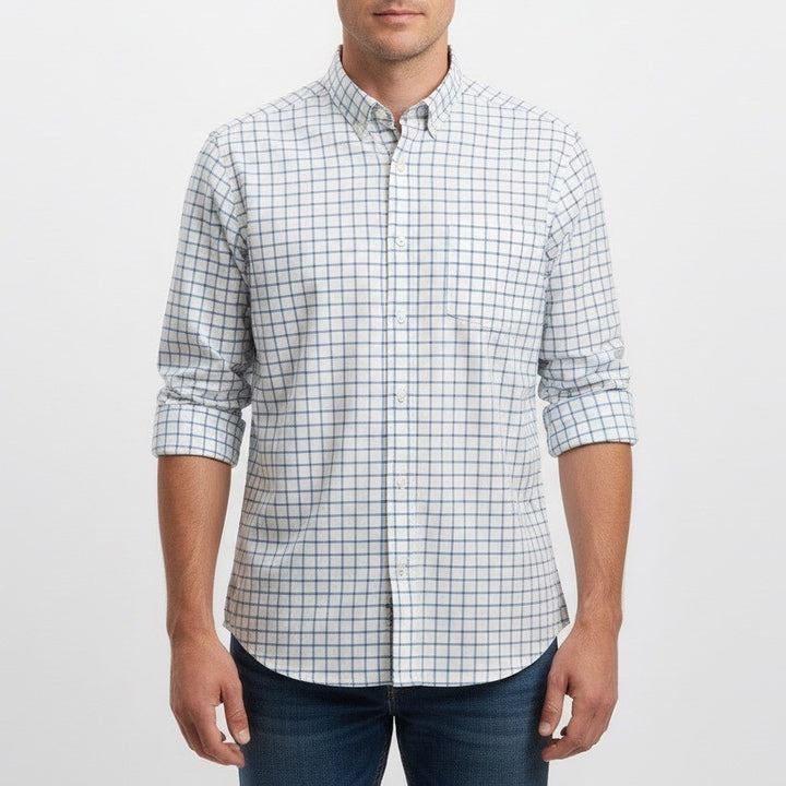 Goodfellow & Co Mens Standard Fit Long Sleeve Button Down Shirt XL Blue Plaid