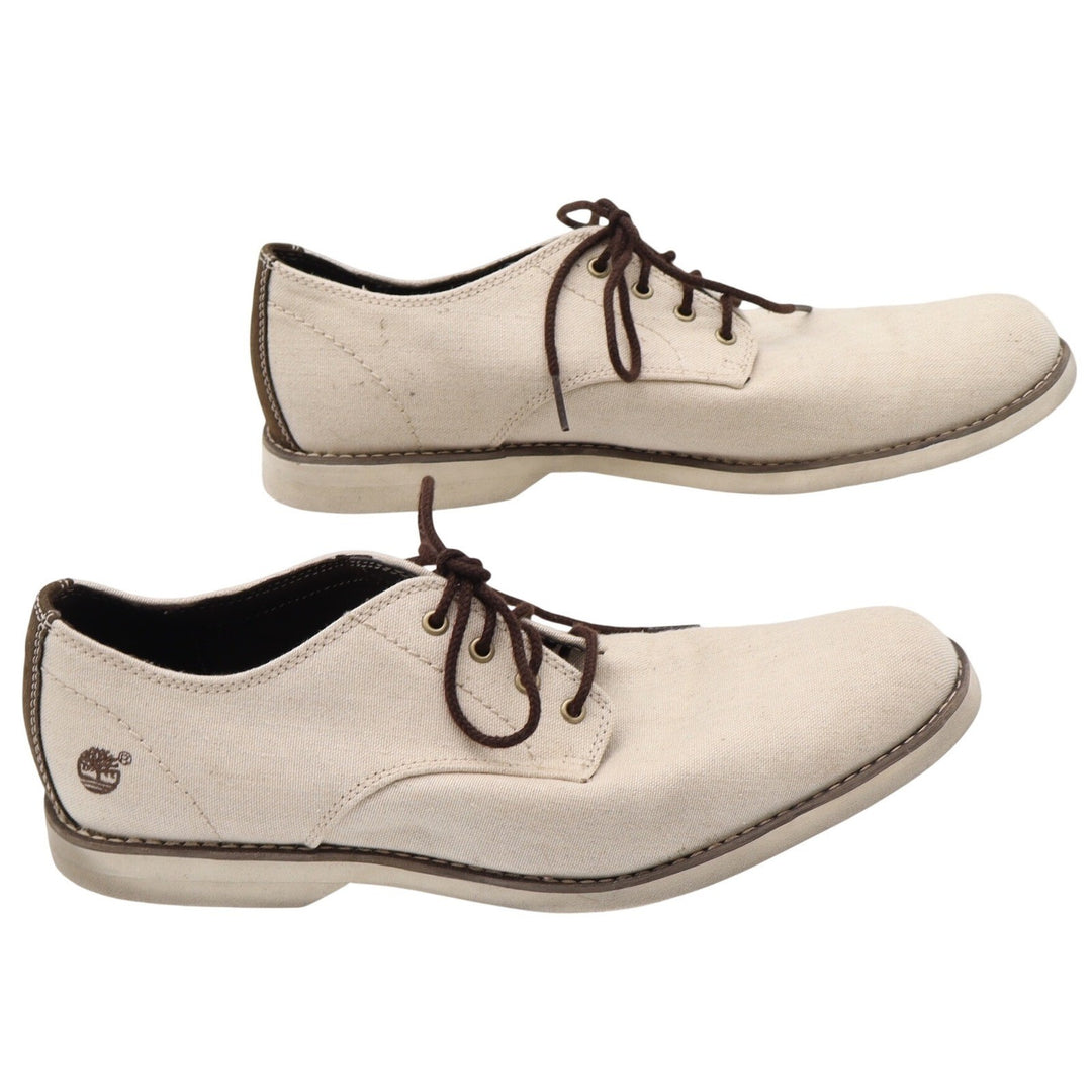 Timberland Oxford Shoes Mens 10.5 A13G9 Canvas Beige Ortholite Casual Good