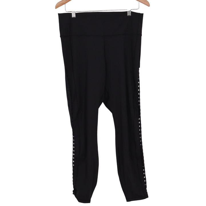 CALIA Inspire Crochet 7/8 Leggings Pure Black WAX15202 Womens XL NEW