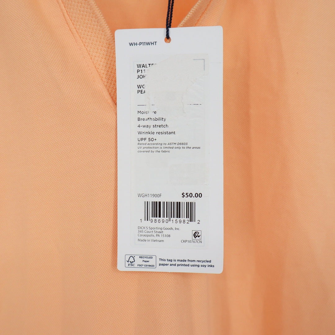 Walter Hagen Performance 11 Womens Sleeveless Golf Polo Shirt Peach Orange XS