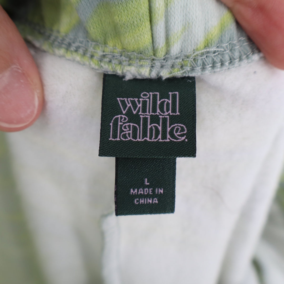 Wild Fable Jogger Sweatpants Womens Large Multi Green Swirl Cotton High Rise