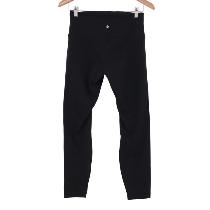 Hyba Womens High Waisted Activewear Leggings Black Cropped Size M