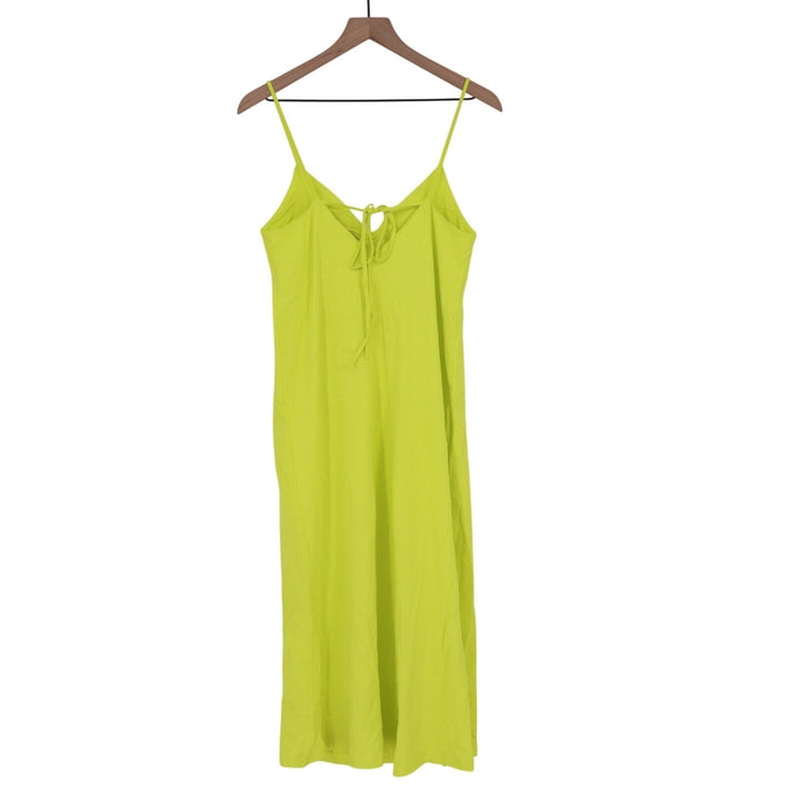 Zara Slip Dress Womens S Green V-Neck Sleeveless Everyday Wear Spaghetti Straps