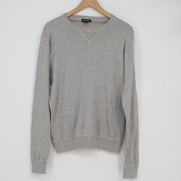 Bonobos Mens Heather Grey 100% Cotton Crewneck Pullover Sweater Size M
