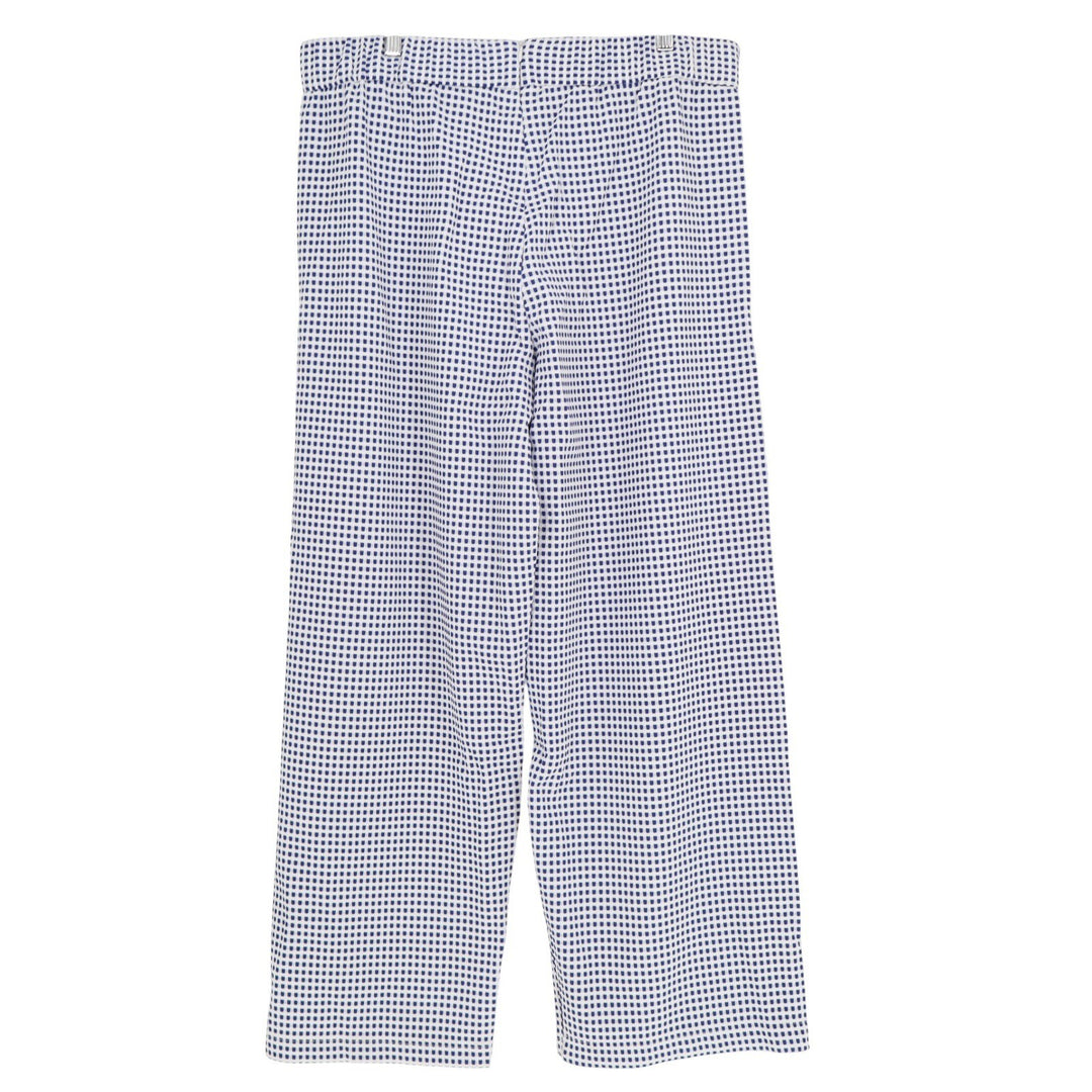 Marc Bouwer Unlimited Blue White Gingham Wide Leg Pants XL Textured Stretch SKU