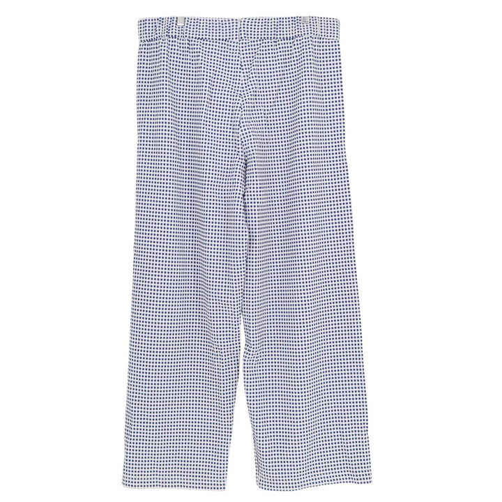 Marc Bouwer Unlimited Blue White Gingham Wide Leg Pants XL Textured Stretch SKU
