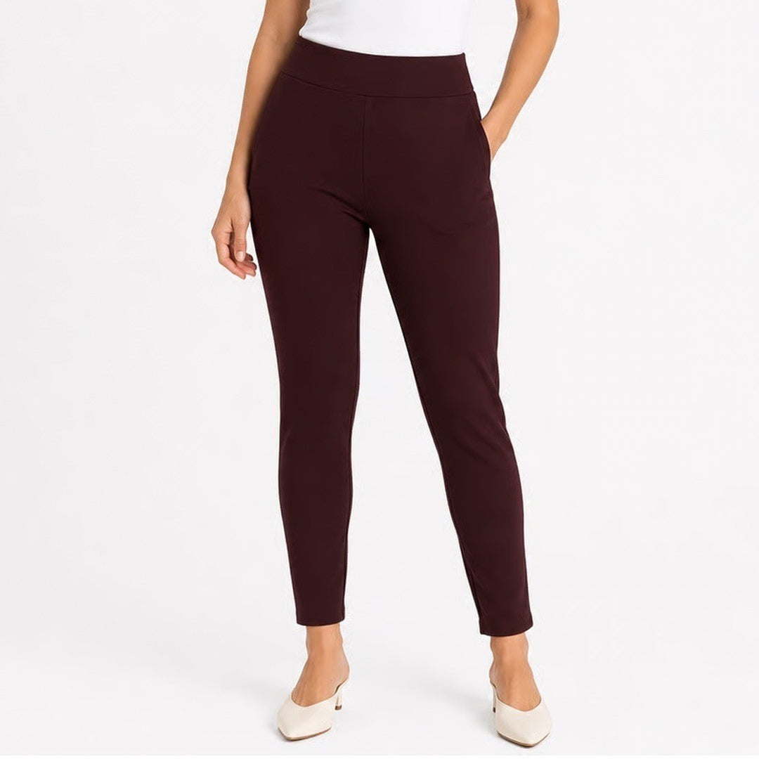 LOFT Womens Burgundy Pull On Skinny Leggings Pants Maroon Size S 12856