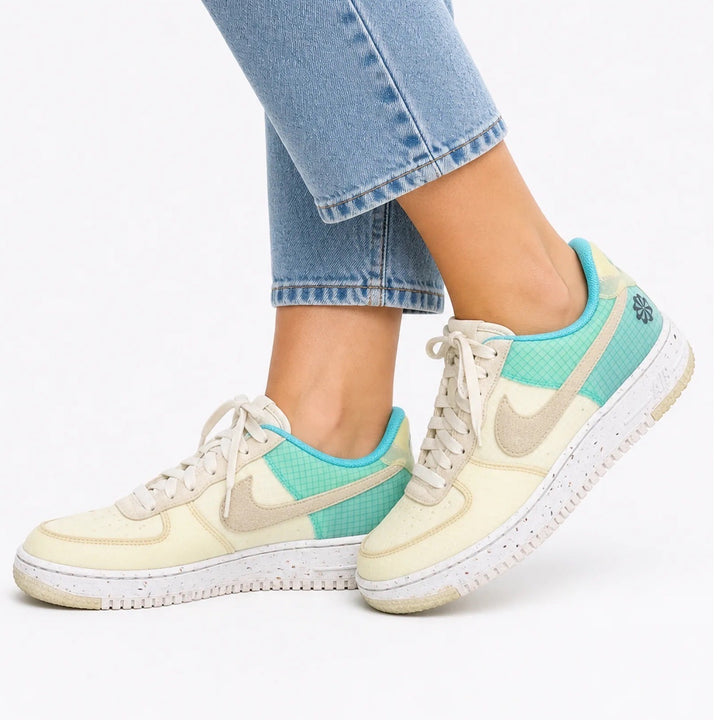 Nike Air Force 1 Crater Coconut Milk Washed Teal Womens Size 9 Sneaker