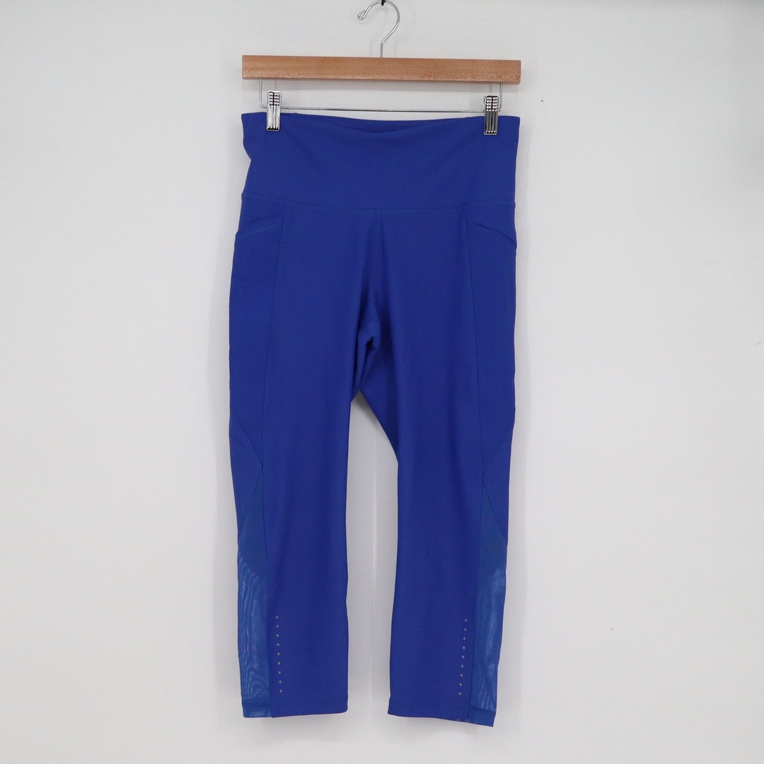 Old Navy Active Powersoft Royal Blue Mesh Crop Leggings Pockets Womens Large
