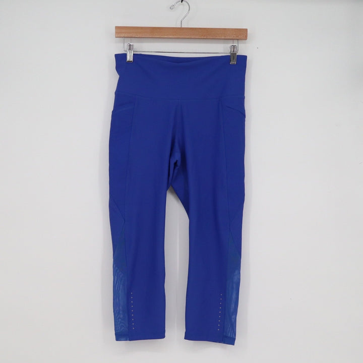 Old Navy Active Powersoft Royal Blue Mesh Crop Leggings Pockets Womens Large