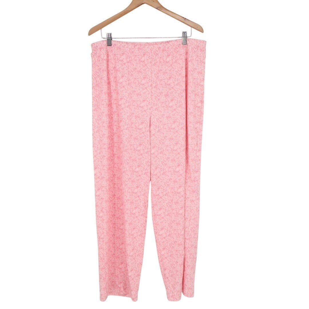 Charter Club Intimates Pajama Pants Womens XL Light Pink Ditsy Floral Print