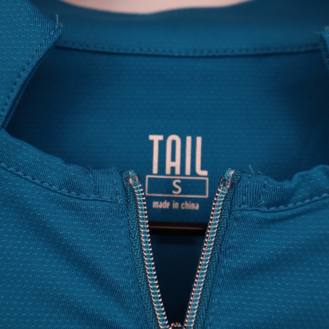 Tail Activewear Bonner SS Golf Top Mykonos Blue Quarter Zip Mock Neck Small NEW