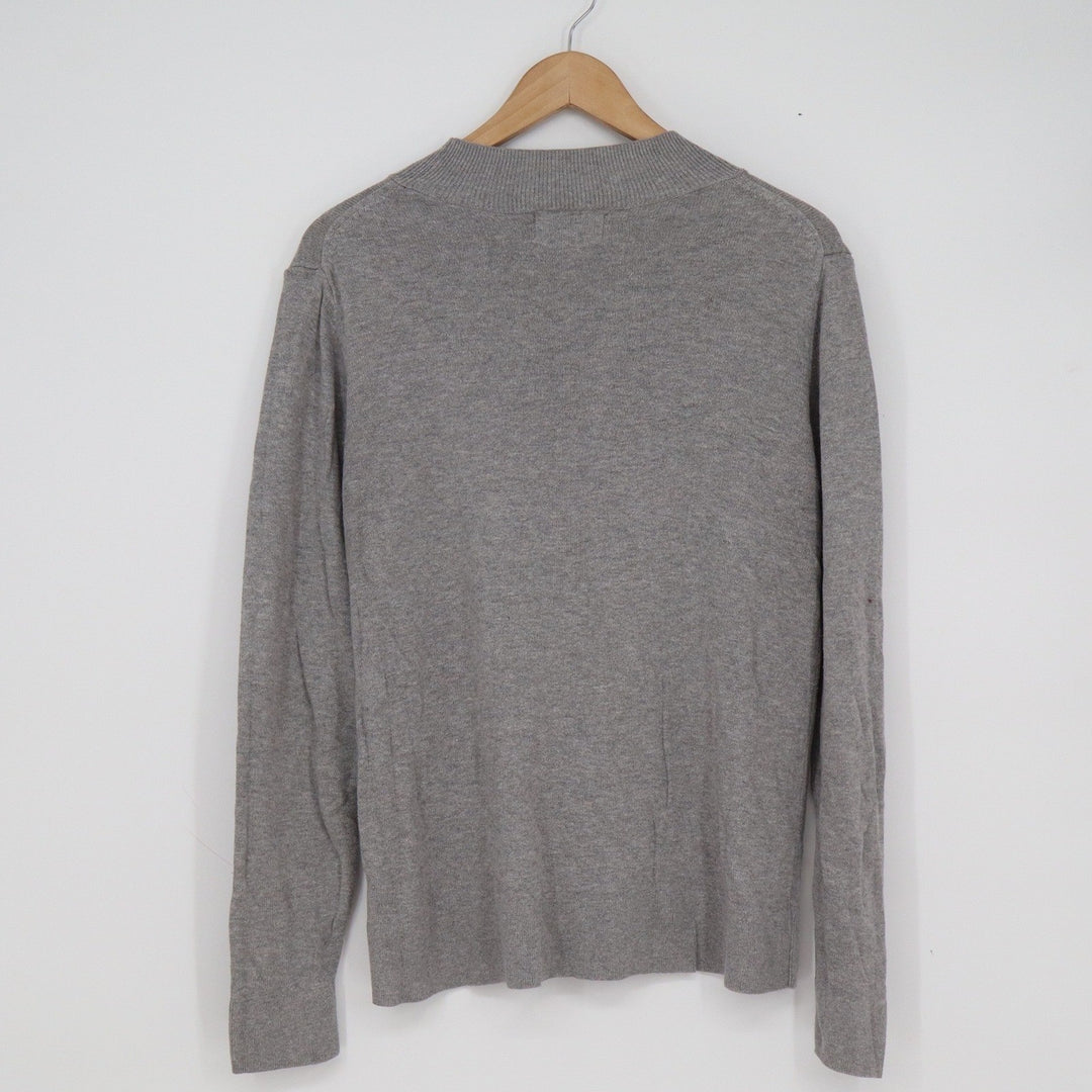 Old Navy Mens Large Gray Mock Neck Long Sleeve Cotton Viscose Knit Sweater