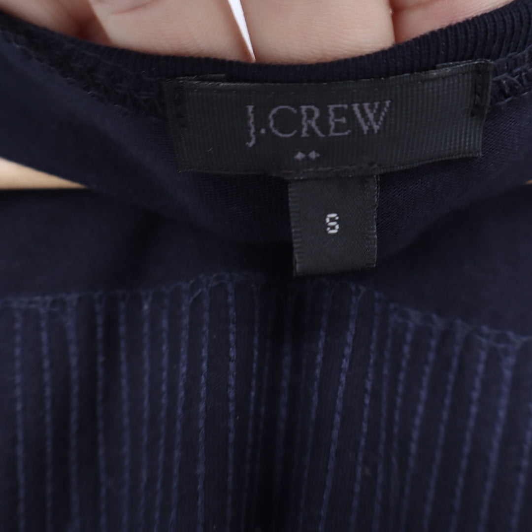 J.Crew Navy Blue Sequin Striped Racerback Cotton Tank Dress Small