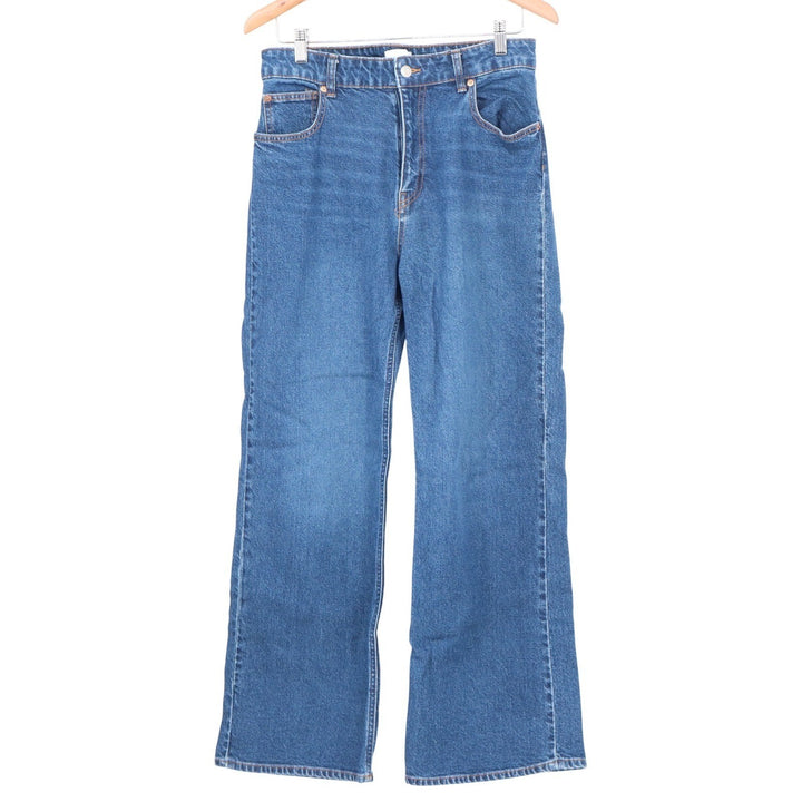 H&M Wide Leg High Waist Blue Jeans Size 12 Medium Wash 1045459 8