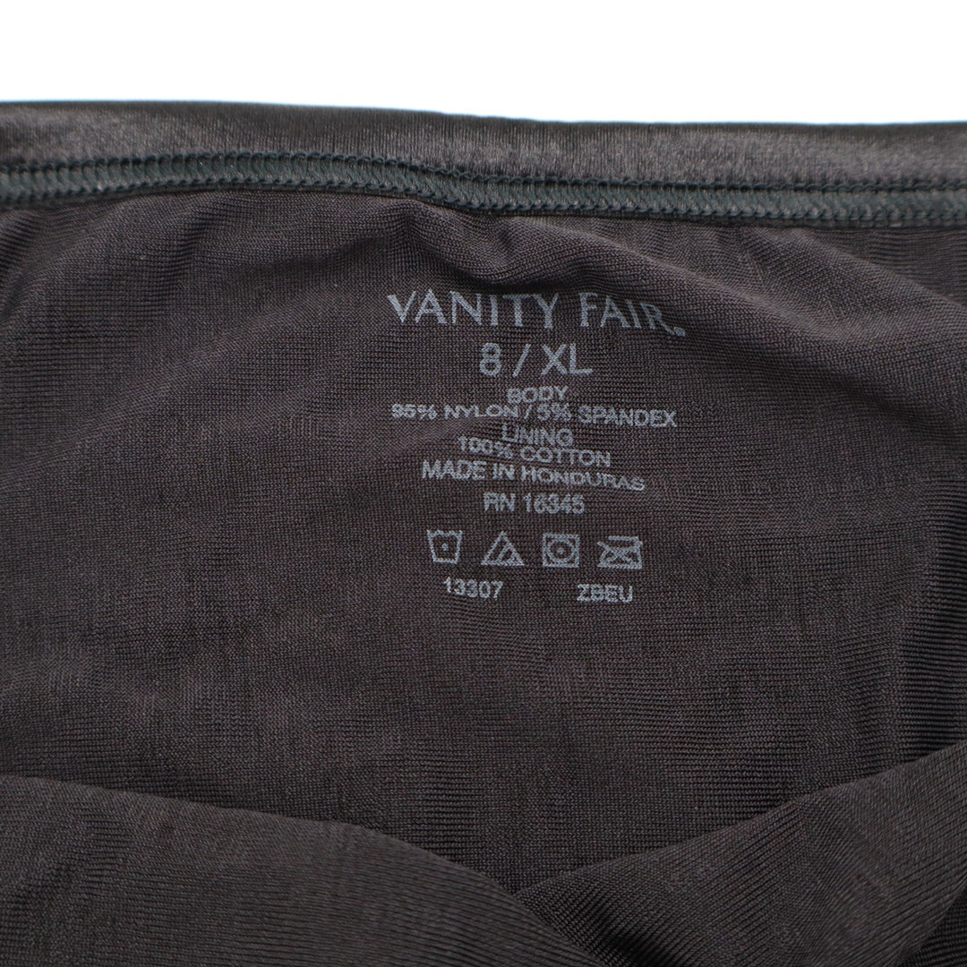 Vanity Fair Illumination Hi Cut Brief Panty Womens 8/XL Black Stretch Underwear