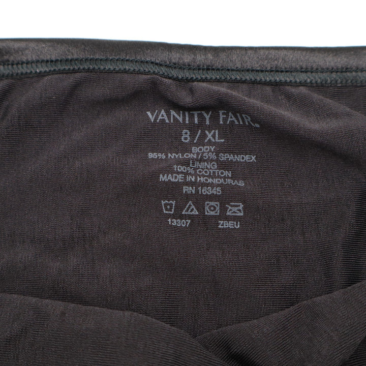 Vanity Fair Illumination Hi Cut Brief Panty Womens 8/XL Black Stretch Underwear