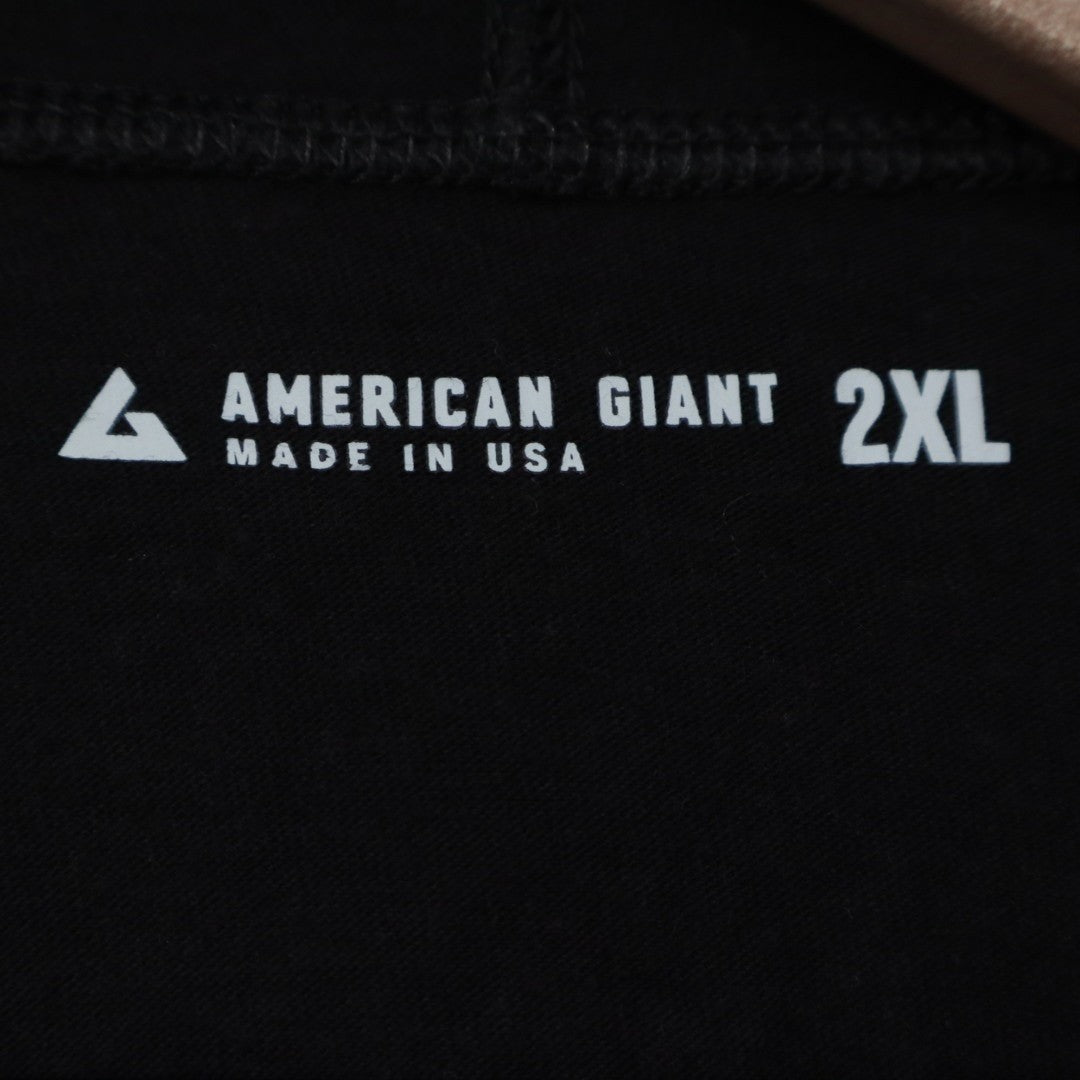 American Giant Lightweight Full Zip Hoodie Womens 2XL Black Tri Blend Jersey