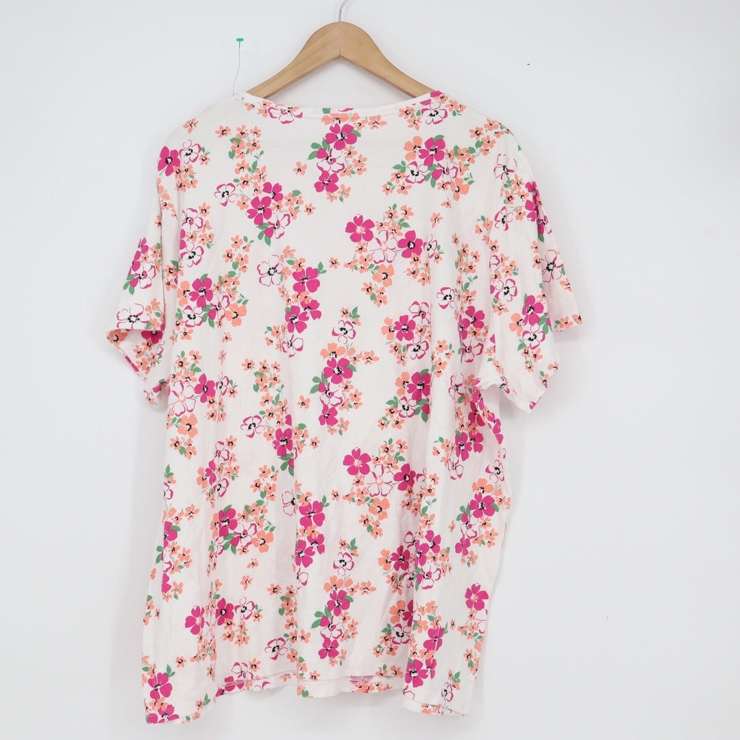 Croft & Barrow The Classic Tee 3X Floral Print Cotton Short Sleeve Top