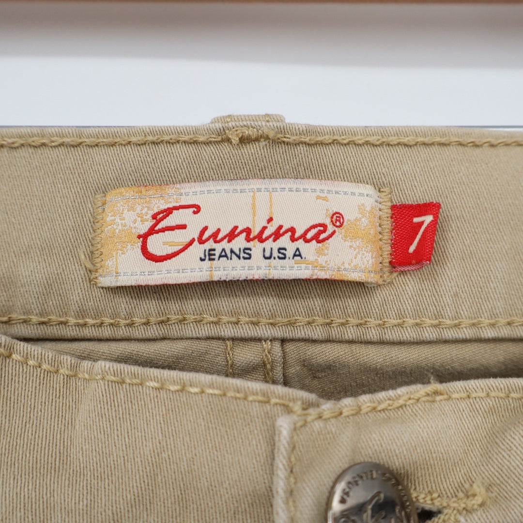 Eunina Pants Women Khaki Tan Skinny Stretch Cotton Excellent