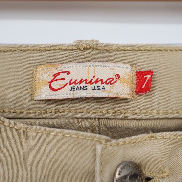 Eunina Pants Women Khaki Tan Skinny Stretch Cotton Excellent