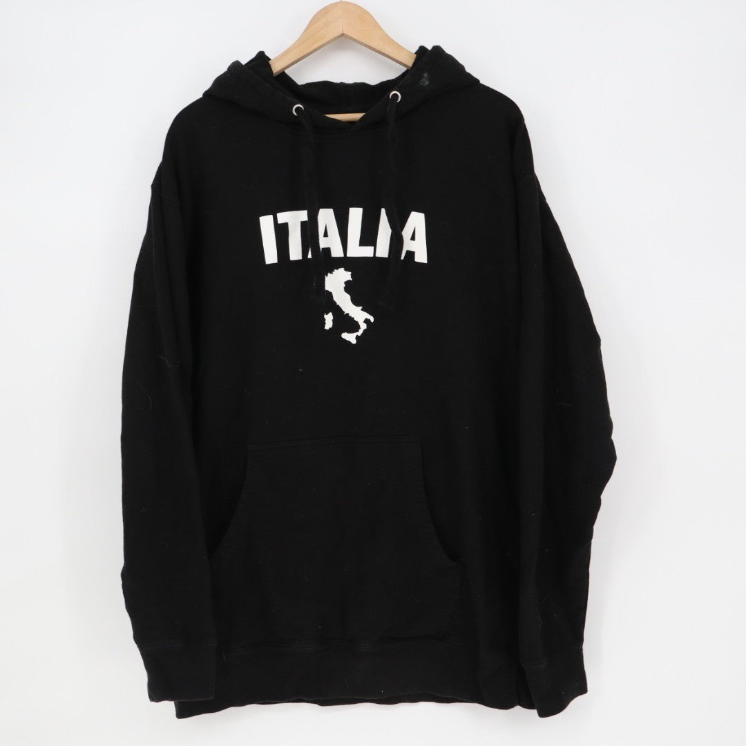 Hardcore Italians Hoodie Womens XL Black Cotton Kangaroo Pocket Long Sleeve